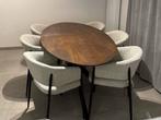 Eettafel + 6 stoelen, Huis en Inrichting, Tafels | Eettafels, Ophalen, Zo goed als nieuw, Ovaal
