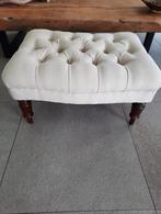 'Poef Flamant Ritchfield II ecru of bruin met knopen, Ophalen, 50 tot 75 cm, Stof, Rechthoekig