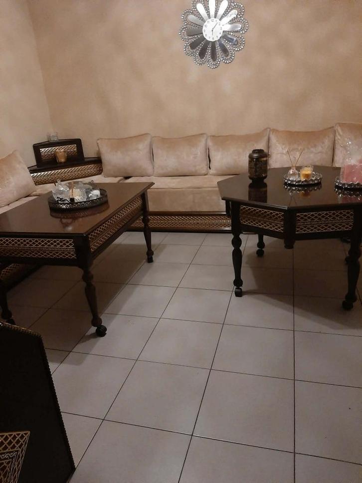 Marokkaanse salon, Maison & Meubles, Canapés | Coins salons complets, Utilisé, Bois, Tissus, Autres matériaux, Enlèvement