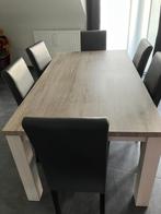 Eettafel met 6 stoelen, Huis en Inrichting, Tafels | Eettafels, Ophalen, Overige materialen, Gebruikt, 50 tot 100 cm