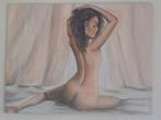 olieschilderij naakt (60x80cm), Antiek en Kunst, Ophalen of Verzenden