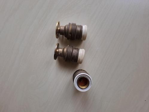 Fitting met porselein en messing E14 lamphouder, Huis en Inrichting, Lampen | Losse lampen, Zo goed als nieuw, Overige typen, E14 (klein)