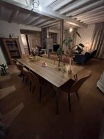 Eettafel (8pers) + 8 stoelen, Huis en Inrichting, Tafels | Eettafels, Ophalen, Gebruikt, 100 tot 150 cm, Rond