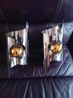 Paire d'appliques vintage., Enlèvement, Comme neuf, Métal, Vintage