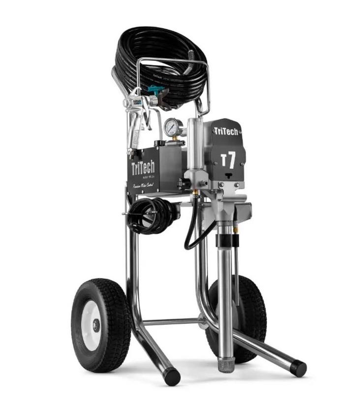 Elektrische airless pistonpomp Tritech T7 verfspuit, Doe-het-zelf en Bouw, Schildersmaterialen, Zo goed als nieuw, Ophalen