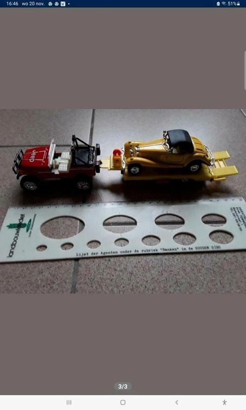 2 auto's met opligger, Kinderen en Baby's, Speelgoed | Racebanen, Nieuw, Ophalen