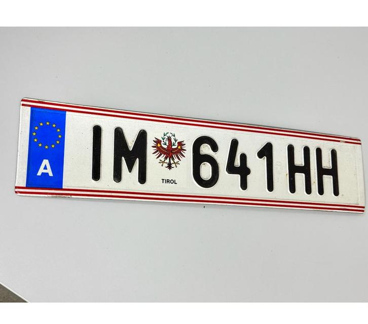 Oostenrijks vintage kentekenplaat Tirol kenteken oostenrijk, Verzamelen, Automerken, Motoren en Formule 1, Zo goed als nieuw, Auto's