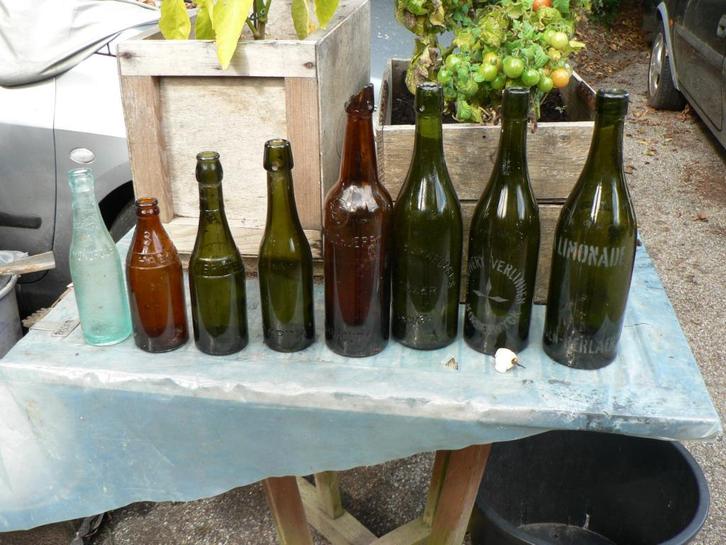 Oude fleschen met een verhaal, Verzamelen, Biermerken, Gebruikt, Flesje(s), Ophalen of Verzenden