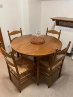 HOUTEN TAFEL MET 4 STOELEN, Huis en Inrichting, Ophalen