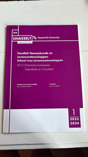 3415 Chemische homeostase - trajectboek en cursustekst beschikbaar voor biedingen