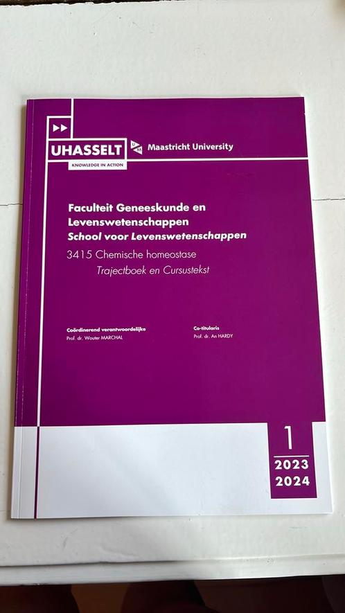 3415 Chemische homeostase - trajectboek en cursustekst, Livres, Livres d'étude & Cours, Neuf, Enseignement supérieur, Enlèvement ou Envoi