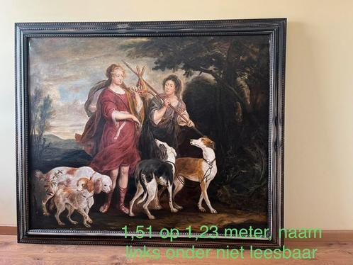 Jachttafereel, Antiek en Kunst, Kunst | Schilderijen | Klassiek, Ophalen