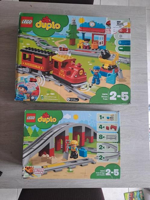 Lego Duplo 10874 Steam Train + 10872 Bridge, Kinderen en Baby's, Speelgoed | Duplo en Lego, Zo goed als nieuw, Duplo, Ophalen