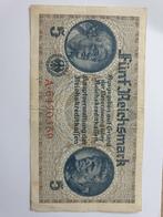5 Reichsmark Duitsland, Postzegels en Munten, Los biljet, Duitsland, Ophalen of Verzenden