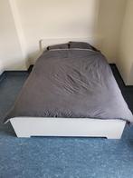 Bed 140x200 - frame + boxspring + matras + dekbed +..., Huis en Inrichting, Slaapkamer | Bedden, Ophalen, Wit, Tweepersoons, 140 cm