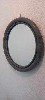 Ronde spiegel, rotan, 40cm, grijs, Huis en Inrichting, Woonaccessoires | Spiegels, Ophalen, Gebruikt
