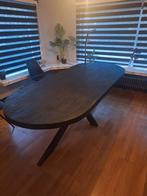 Zwarte ovale mango houten tafel 6/8 persoons te koop, Huis en Inrichting, Tafels | Eettafels, Ophalen