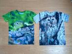 2 t-shirts garçon hibou lézard - taille 140 (10 ans), Enfants & Bébés, Enlèvement, Utilisé, Garçon
