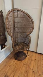 Vintage rotan pauwstoel, Huis en Inrichting, Fauteuils, Ophalen