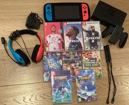 Nintendo switch, Games en Spelcomputers, Spelcomputers | Nintendo Switch, Zo goed als nieuw, Switch Original, Met 2 controllers