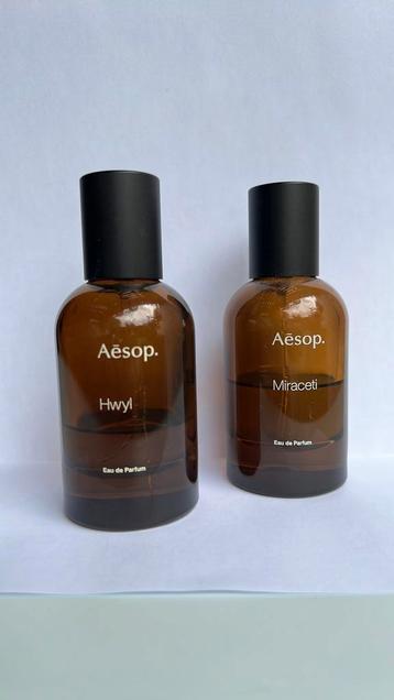 Aēsop eau de parfum.  2 samen. HWYL & Miraceti beschikbaar voor biedingen