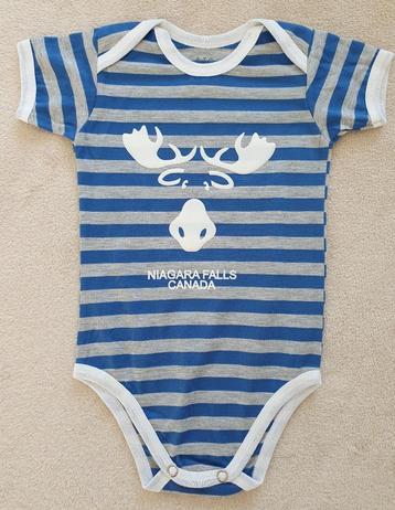 Body à manches courtes gris/bleu - T86 (2ans) - NEUF beschikbaar voor biedingen