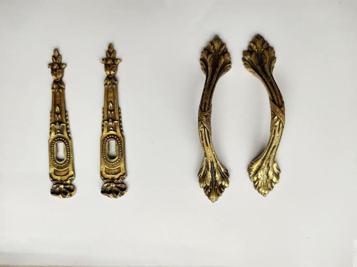 Prachtige antieke koperen handgrepen en slotingangen, Antiek en Kunst, Curiosa en Brocante, Ophalen