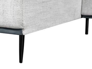 Canapé d'angle convertible réversible en tissu gris et blanc