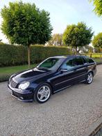 Mercedes c32 AMG break, Auto's, Automaat, Achterwielaandrijving, Blauw, Leder