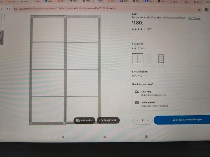 Ikea Pax schuifdeuren, Huis en Inrichting, Kasten | Kleerkasten, Glas, Ophalen