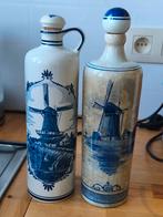 Twee aardewerk jenever flessen Delft blauw, Antiek en Kunst, Antiek | Keramiek en Aardewerk, Ophalen