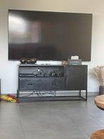 Tv meubel zwart gepoedercoated metaal., Gebruikt, Metaal, Ophalen