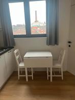 IKEA HAUGA klaptafel – wit/berkenfineer, 55–10974 cm, Ophalen, 100 tot 150 cm, 50 tot 100 cm, Zo goed als nieuw