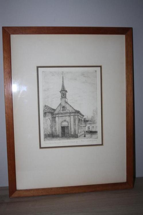 Romain Malfliet ets , 11/50 Terekenkapel Sint-Niklaas kader, Antiek en Kunst, Kunst | Etsen en Gravures, Ophalen of Verzenden