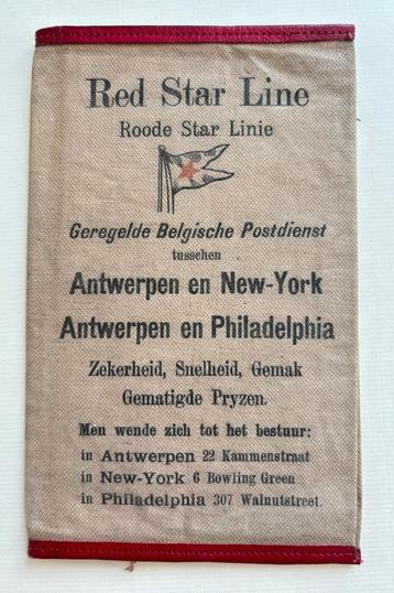 RED STAR LINE ANTWERPEN Canvas Ticket Pouch ca 1890-1910, Envoi