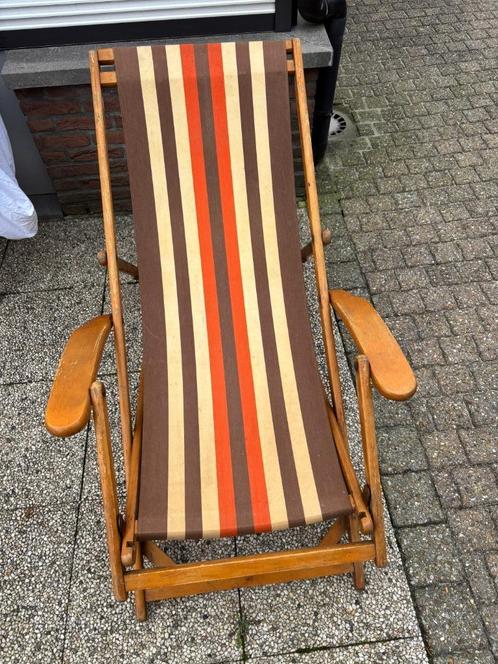 Vintage strandstoel jaren 60, Antiek en Kunst, Antiek | Meubels | Stoelen en Sofa's, Ophalen