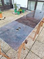 granieten tablet 2,12m.lang op57 breed op 3cm.hoog, Gebruikt, Ophalen
