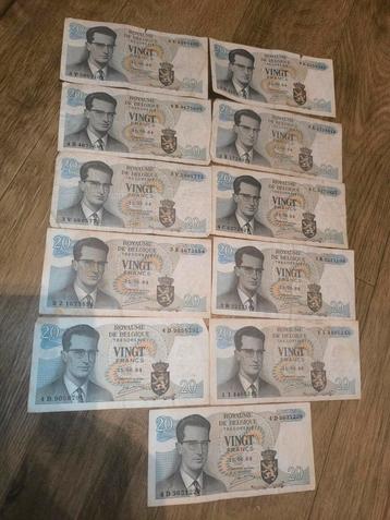 Set van 20 biljetten van Belgische frank  beschikbaar voor biedingen