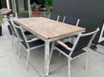 Tuintafel met 6 stoelen, Tuin en Terras, Tuinsets en Loungesets, Ophalen, Gebruikt, Eettafel, 6 zitplaatsen