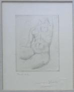 WILLY KREITZ / VROUWELIJK NAAKT / ZW-W ETS / 39x33cm KADER, Ophalen of Verzenden