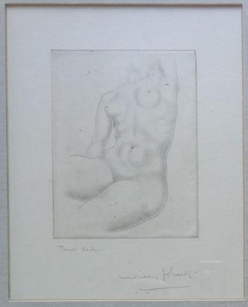 WILLY KREITZ / VROUWELIJK NAAKT / ZW-W ETS / 39x33cm KADER, Enlèvement ou Envoi