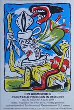 FRED BERVOETS / HET KOSMISCHE EI / KLEURZEEFDRUK / 90x60cm, Antiek en Kunst, Ophalen of Verzenden