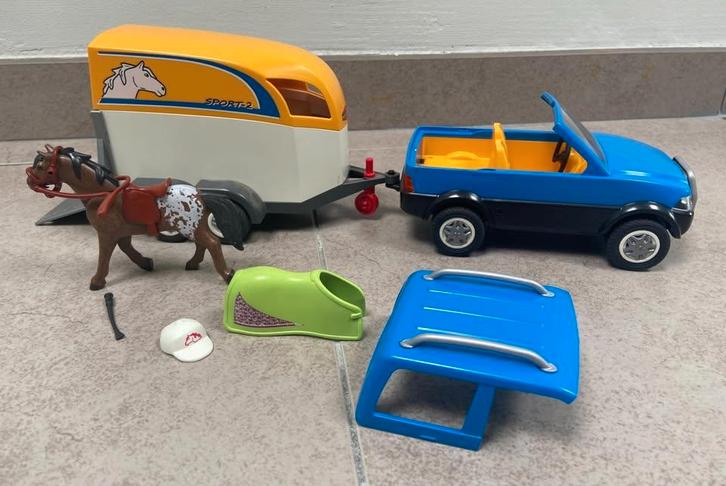 Playmobil Voertuig met paardentrailer -(5223), Kinderen en Baby's, Speelgoed | Playmobil, Gebruikt, Los Playmobil, Ophalen of Verzenden