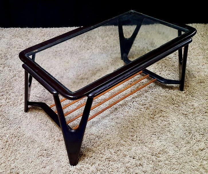 Coffee table Cesare Lacca 1950's italy, Huis en Inrichting, Tafels | Salontafels, Gebruikt, Rechthoekig, Glas, Ophalen