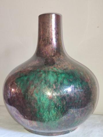 Prachtige art nouveau vaas - iriserende glazuur  beschikbaar voor biedingen