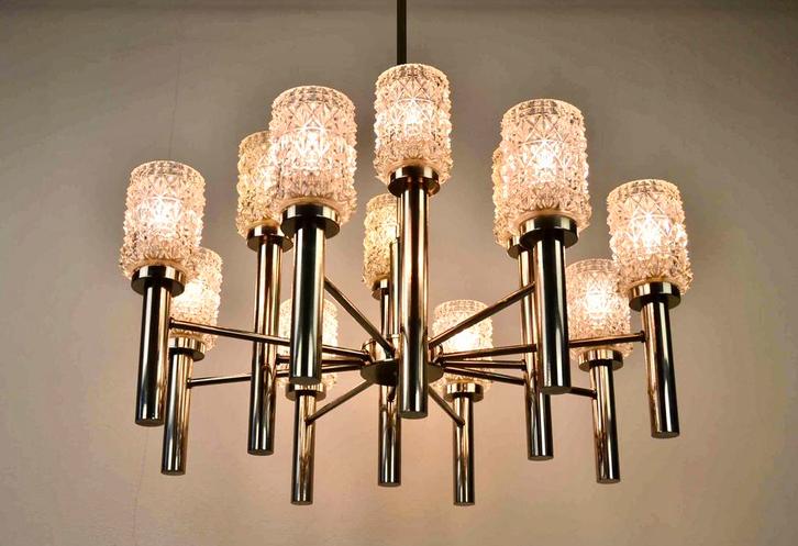 Grote Vintage 1960s Hanglamp - Verlichting, Antiek en Kunst, Antiek | Verlichting, Ophalen