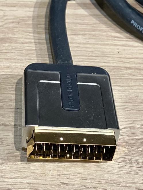 SCART Profigold High performance 2 Meter 24 Karaat Goud, Audio, Tv en Foto, Audiokabels en Televisiekabels, Zo goed als nieuw
