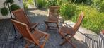 taek inklapbare tuinstoelen, Tuin en Terras, Ophalen, Zo goed als nieuw, Hout