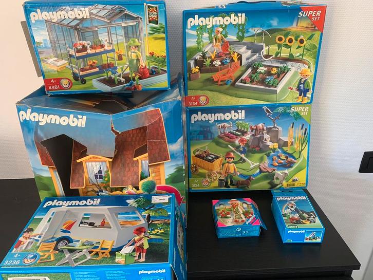 Lot: 5 complete Playmobil huis- en tuinsets + extra figuren, Kinderen en Baby's, Speelgoed | Playmobil, Zo goed als nieuw, Complete set