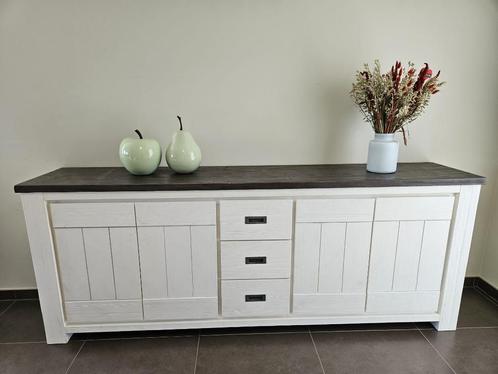 Houten wit/bruine landelijke set meubelen, Huis en Inrichting, Kasten | Dressoirs, Zo goed als nieuw, 200 cm of meer, 25 tot 50 cm
